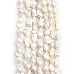 Perles de Culture d'Eau Douce Naturelles Baroques Irrégulières Perles en Vrac pour DIY Collier Bracelet Bijoux Blanc