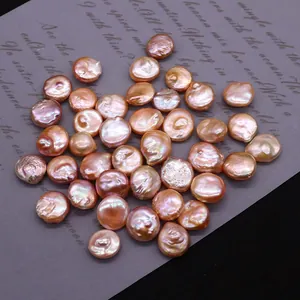 Champagnerrosa Barock-Süßwasserperlen mit hohem Metallglanz für DIY-Schmuck