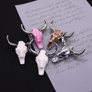 Vintage bull head pendants in assorted colors and patterns for DIY jewelry making