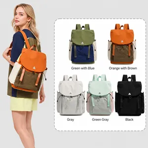 Leichter Wasserdichter Damen Wanderrucksack Große Kapazität Farbblock Reiserucksack 14 Zoll Laptop Tasche Outdoor