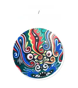 Detailed close-up of vibrant Peking Opera face pattern on high-quality nylon bag