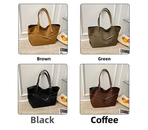 Tote bag collection in brown, green, black, and coffee suede textures for women