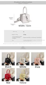 Detailed chart showing small box bag dimensions and materials with five color options