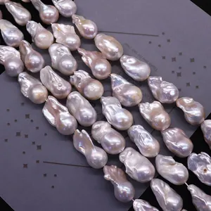 Brins de perles d'eau douce baroques naturelles rose violet pour bijoux artisanaux