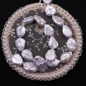 Irregular baroque freshwater pearls with rainbow luster for jewelry making DIY