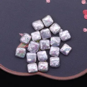 Glänzende quadratische Barock-Süßwasserperlen mit starkem Aurora-Glanz für DIY-Schmuck