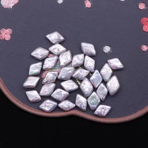 Iridescent rhombus freshwater pearls with natural luster for handmade DIY jewelry crafting