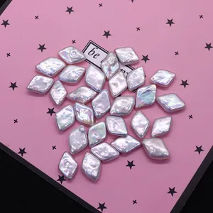 Irregular baroque diamond shaped natural freshwater pearls with iridescent luster