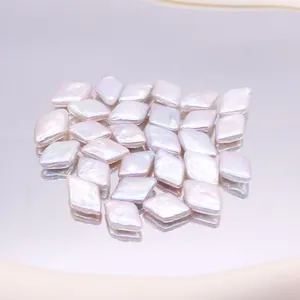 Rhombus shaped natural freshwater pearls with iridescent luster for high-end DIY jewelry