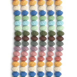 Natural Lava Stone Abacus Beads Colorful Volcanic Rock Loose Beads For DIY Jewelry Making Accessories Bracelet Necklace Handmade
