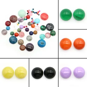 Pietra Naturale Tonda Cabochon Agata Cristallo Occhio Di Tigre Retro Piatto Lucidato Pietre Per DIY Gioielli Creazione Accessori