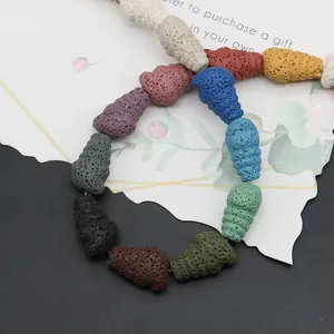 Colorful spiral shell-shaped volcanic lava stone beads for aromatherapy DIY jewelry making