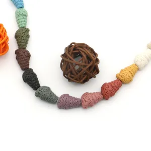 Conch shaped lava stone beads in assorted colors for handmade jewelry making