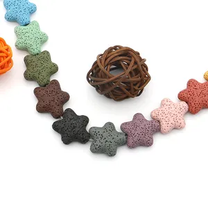 Sternförmige Lavastein-Perlen für Aromatherapie DIY-Schmuck in verschiedenen Farben