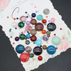 Perle in agata naturale e occhio di tigre lucido per la creazione di gioielli DIY