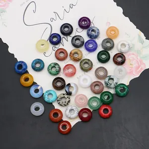 Gepolijste donutkralen van natuursteen in diverse kleuren voor DIY-sieraden en ambacht