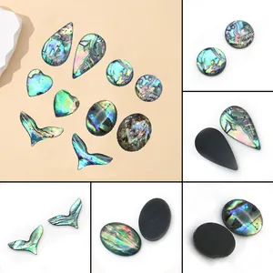 Natürliche Abalone-Muschel Acryl Cabochons Perlen Irisierend Oval Herz Fischschwanz Schmetterling Für DIY Schmuckherstellung Zubehör