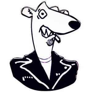 Pin's émaillé punk Screeching Weasel avec belette en dessin animé et veste en cuir noir