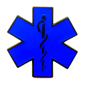 Star Of Life EMT Brosche Medizinisches Notfallsymbol Äskulapstab Zinklegierung Emaille Abzeichen Für Paritäter Krankenschwester Uniform Dekor