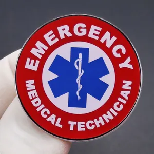 Στρογγυλό μεταλλικό σήμα EMT Star of Life για τεχνικό επειγόντων ιατρικών περιστατικών