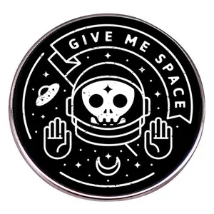 Give Me Space Astronaut Skull Enamel Pin Alloy Cartoon Brooch UFO Moon Star Space Badge For Backpack Clothes Accessories