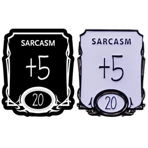 Funny RPG Sarcasm Plus Five Enamel Pin Alloy Sarcastic Quote Lapel Badge For Backpack Hat Clothes Gift For Gamers Jewelry