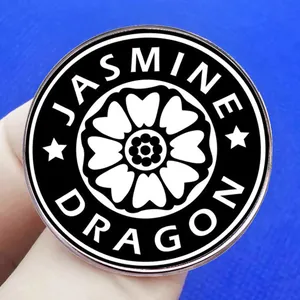 Avatar White Lotus enamel pin with Jasmine Dragon text on high-quality metal badge