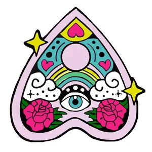 Mystical Planchette Enamel Pin Heart Rainbow Eye Rose Enamel Brooch Zinc Alloy Badge For Clothes Backpack Accessories