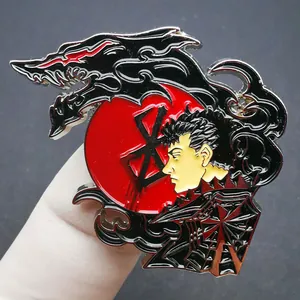 Berserk Guts Emaille-Anstecknadel mit Brandmal des Opfers und roter Sonnenfinsternis