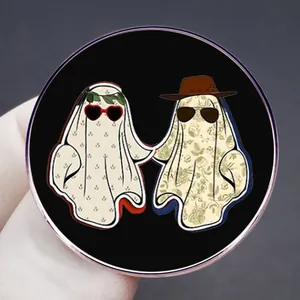 Taylor Midnights Anti-hero metal badge with cute ghosts wearing heart sunglasses