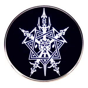 Broche en Émail Retro Rock Band Badge en Métal Gothique Avec Motif Crâne Pentagramme Lames Pour Sac à Dos Veste Accessoires Sombres