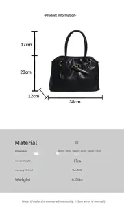 Tableau des tailles pour sac cabas en similicuir rétro avec dimensions et caractéristiques
