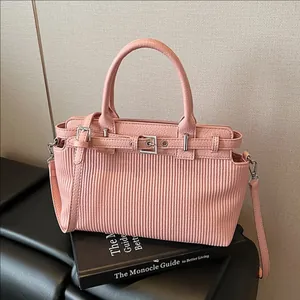 Borsa a Tracolla da Donna in Pelle PU a Pieghe Retro Tinta Unita Grande Capacità Borsa a Bandoliera Con Fibbia Semplice Moda