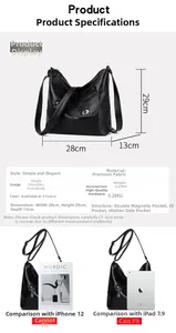 Detailed dimensions and internal capacity of the vintage leather shoulder bag
