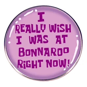 Round Alloy Enamel Brooch Pin Pink Purple Music Festival Slogan Letter Fashion Lapel Pin For Backpack Denim Jacket Decor