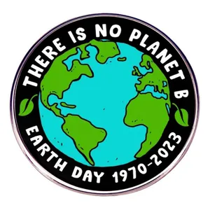 Broche en Émail There Is No Planet B Jour De La Terre Badge Terre Ronde Protection De L'environnement Épingle En Alliage Pour Vêtements Sacs À Dos Bijoux Unisexe