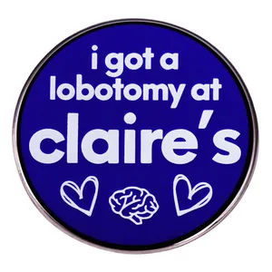 Funny Lobotomy Meme Enamel Pin Cartoon Slogan Round Brooch Alloy Badge Jewelry For Backpack Hat Clothes Accessories Gift