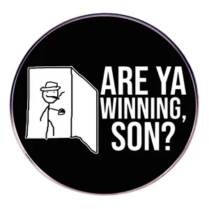 Funny Are Ya Winning Son Meme Pin Humorous Stickman Alloy Brooch Metal Badge For Clothes Backpack Decorative Jewelry Gift