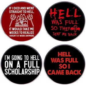 Broche en Alliage avec Slogan Anglais Humoristique pour Vêtements Sac à Dos Badge Rond Imprimé Lettre Drôle Bijoux en Métal Cadeau