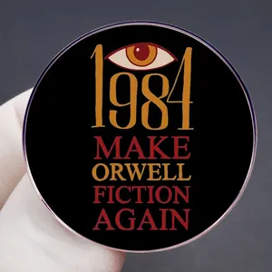 Καρφίτσα σμάλτου Orwell 1984 με παράθεμα σε μαύρο μεταλλικό σήμα αξεσουάρ