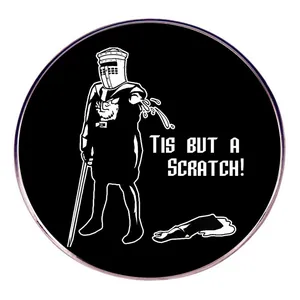 Pin De Esmalte Del Caballero Negro De Monty Python Y El Santo Grial Tis But A Scratch Broche Redondo De Aleación Insignia Para Fans Del Cine Decoración De Ropa