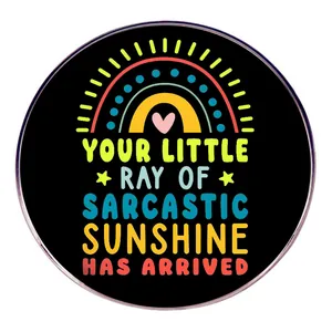 Your Little Ray Of Sarcastic Sunshine Enamel Pin Rainbow Heart Alloy Brooch Funny Sarcastic Gift Lapel Pin For Backpacks
