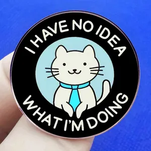 Lustige Katzen-Emaille-Anstecknadel mit Text I Have No Idea What I'm Doing für Tierfreunde