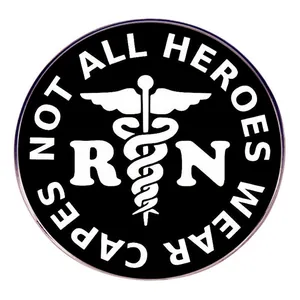 Nicht Alle Helden Tragen Umhänge RN Krankenschwester Pin Medizinische Legierung Brosche Abzeichen Für Krankenhaus Personal Geschenk