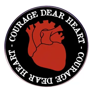 Inspirational Slogan Enamel Pin Courage Dear Heart Anatomical Heart Round Brooch Alloy Badge For Clothes Bags Jewelry