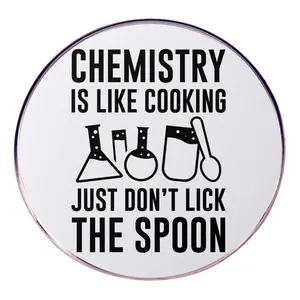 Funny Chemistry Is Like Cooking Brooch Alloy Round Badge For Science Students Teachers Gift Chemistry Theme Pin Jewelry