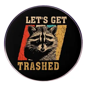Ρετρό Μεταλλικό Έμβλημα Ρακούν Let's Get Trashed Γράμματα Καρφίτσα από Κράμα για Σακίδιο Ρούχα Καπέλο Αξεσουάρ Κοσμήματα Unisex