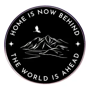 Home Is Now Behind World Is Ahead Legierung Emaille Brosche Pin Fantasy Berg Drache Abzeichen Für Rucksack Jacke Schmuck