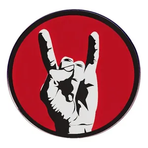 Punk Rock Band Muziek Geïnspireerde Rockgebaar Ronde Emaille Pin Badge Legering Broche Voor Kleding Rugzak Muziekliefhebbers Cadeau