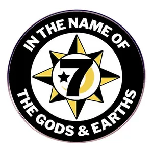 Nation Of Gods And Earths Number 7 Star Moon Round Metal Brooch Pin In The Name Of The Gods & Earths Badge Accessory